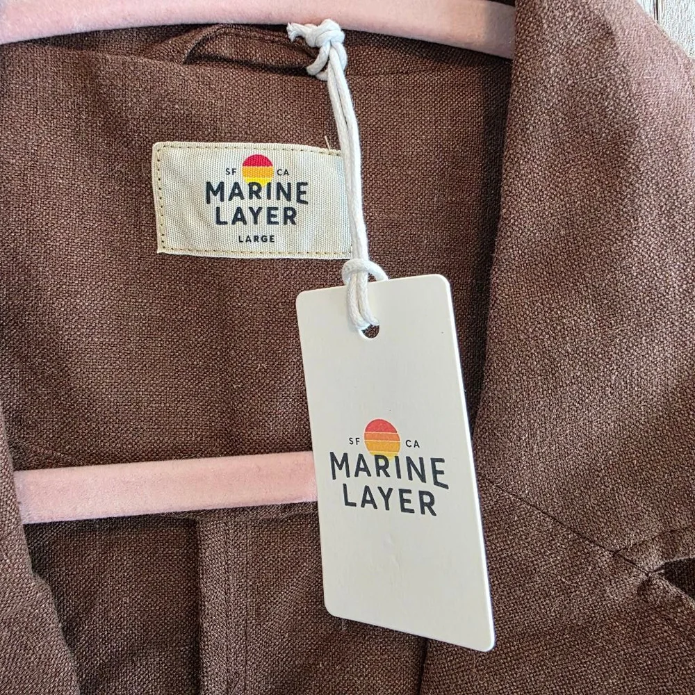 Women's Marine Layer Brown Blazer Size L - Picture 7 of 9